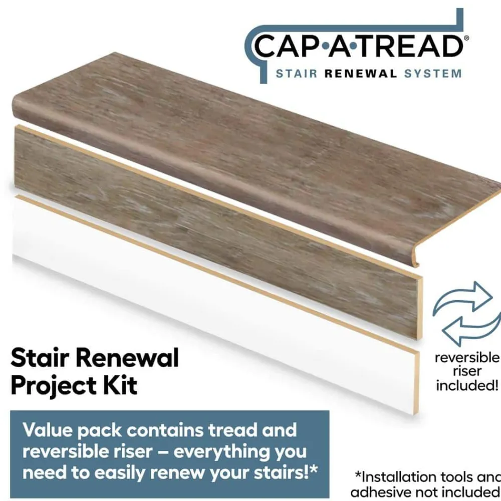 arnica_lake_oak_stair_tre_1.webp Arnica Lake Oak Stair Tread And Reversible Riser Kit 47 In. L X 12-1/8 In. W X 2-3/16 In. T By Cap A Tread | * Fashion