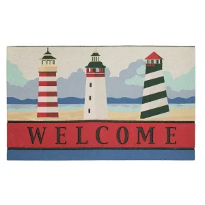 Beacons Of The Ocean 18 In. X 30 In. Recycled Rubber Door Mat By Mohawk Home | * Best Sale