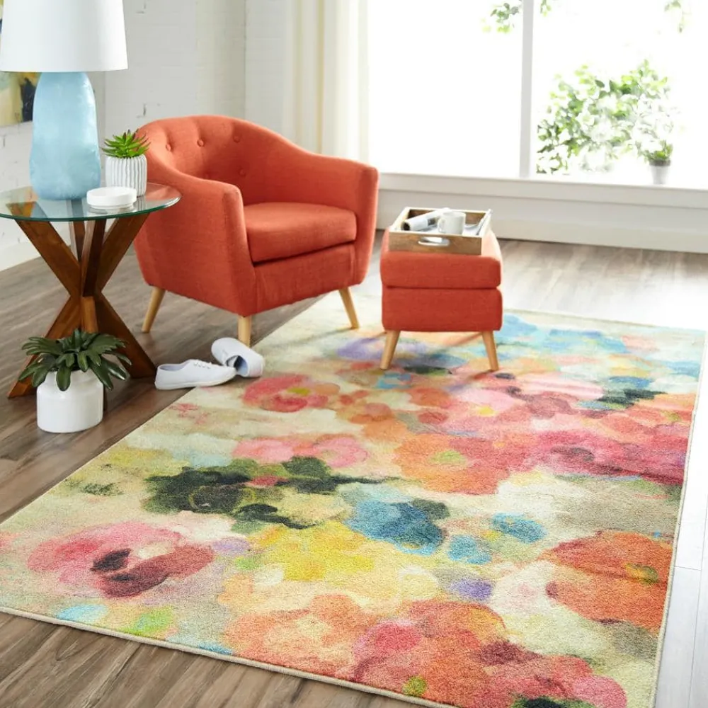 blurred_blossoms_multi__f_1.webp Blurred Blossoms Multi 8 Ft. X 10 Ft. Floral Area Rug By Mohawk Home | * Clearance