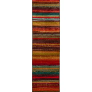 Boho Multi 2 Ft. X 5 Ft. Machine Washable Striped Modern Runner Rug By Mohawk Home | * New