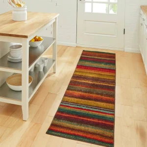 Boho Multi 2 Ft. X 5 Ft. Machine Washable Striped Modern Runner Rug By Mohawk Home | * New