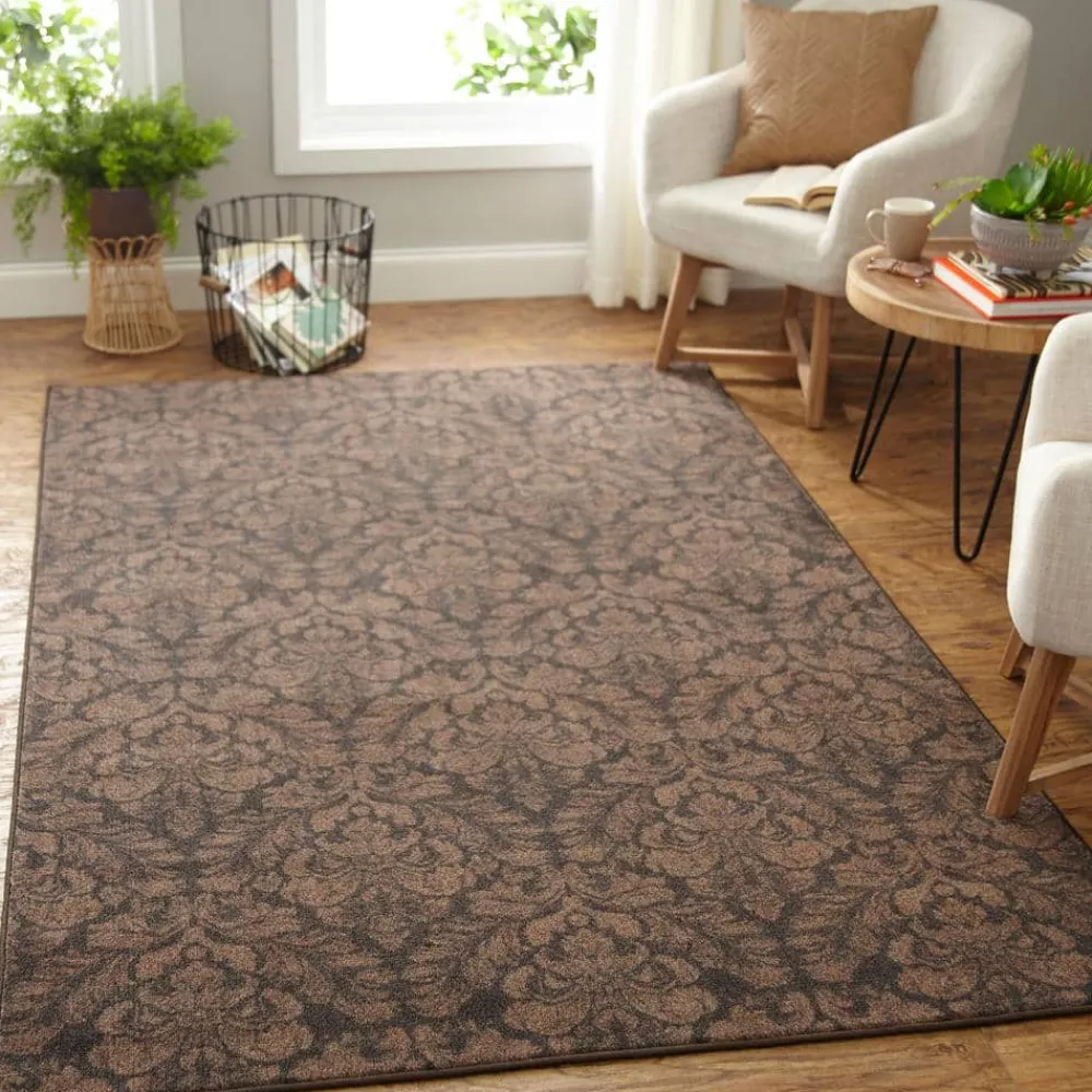 bonjour_damask_brown__ft__1.webp Bonjour Damask Brown 5 Ft. X 8 Ft. Floral Area Rug By Mohawk Home | * Online
