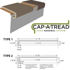Breezy Stone 47 In. L X 12-1/8 In. D X 2-3/16 In. H Vinyl To Cover Stairs 1-1/8 In. T To 1-3/4 In. T By Cap A Tread | * Shop