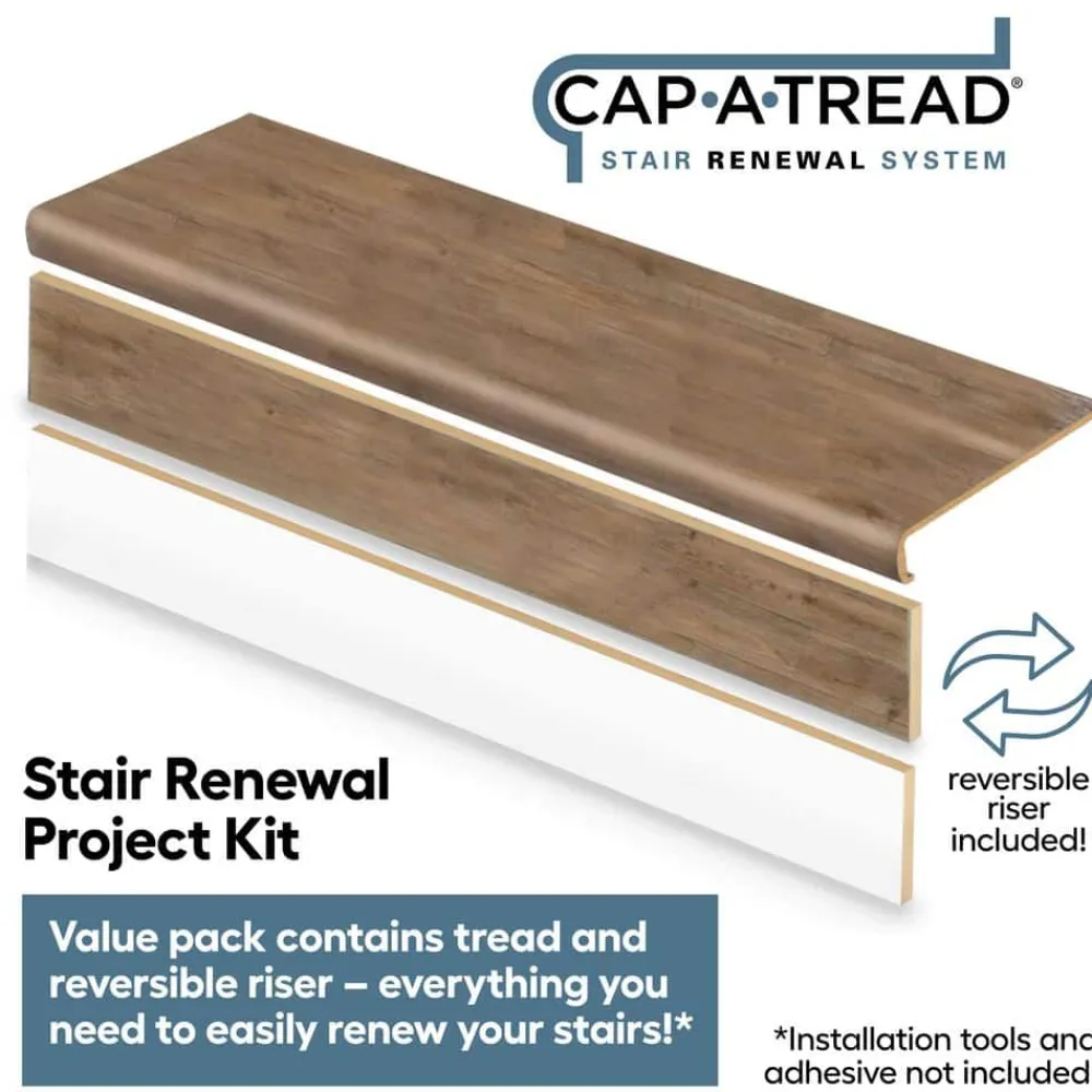 calusa_stair_tread_and_re_1.webp Calusa Stair Tread And Reversible Riser Kit 47 In. L X 12-1/8 In. W X 2-3/16 In. T By Cap A Tread | * Store