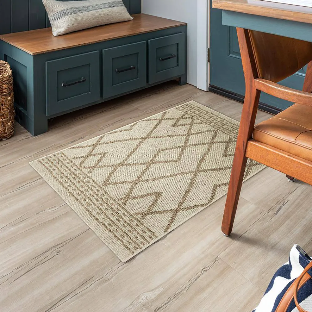 cassius_wheatcream__ft__i_1.webp Cassius Wheat/Cream 2 Ft. 6 In. X 3 Ft. 9 In. Geometric Machine Washable Area Rug By Mohawk Home | * Online