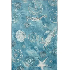 Coastal Splash Aqua 5 Ft. X 8 Ft. Area Rug By Mohawk Home | * Store