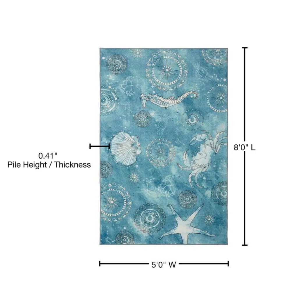 coastal_splash_aqua__ft_x_8.webp Coastal Splash Aqua 5 Ft. X 8 Ft. Area Rug By Mohawk Home | * Store