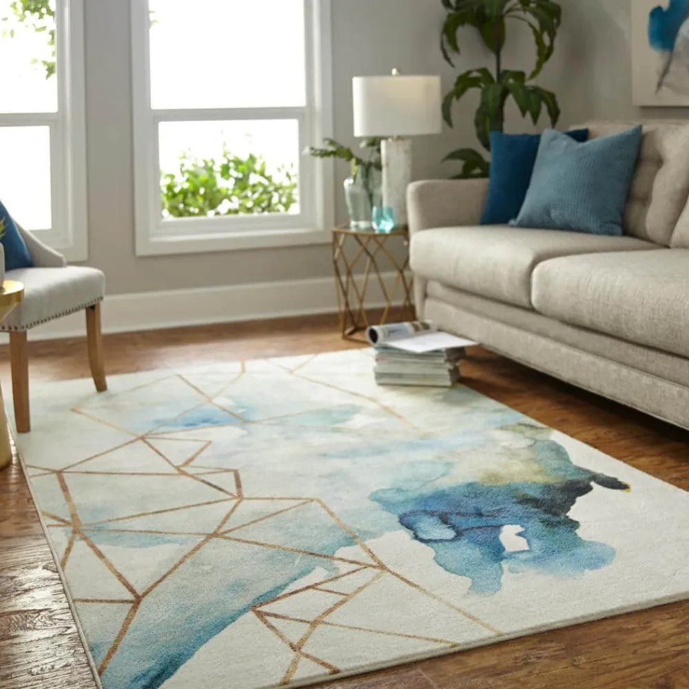 cognition_water_cream__ft_1.webp Cognition Water Cream 10 Ft. X 14 Ft. Abstract Area Rug By Mohawk Home | * Shop