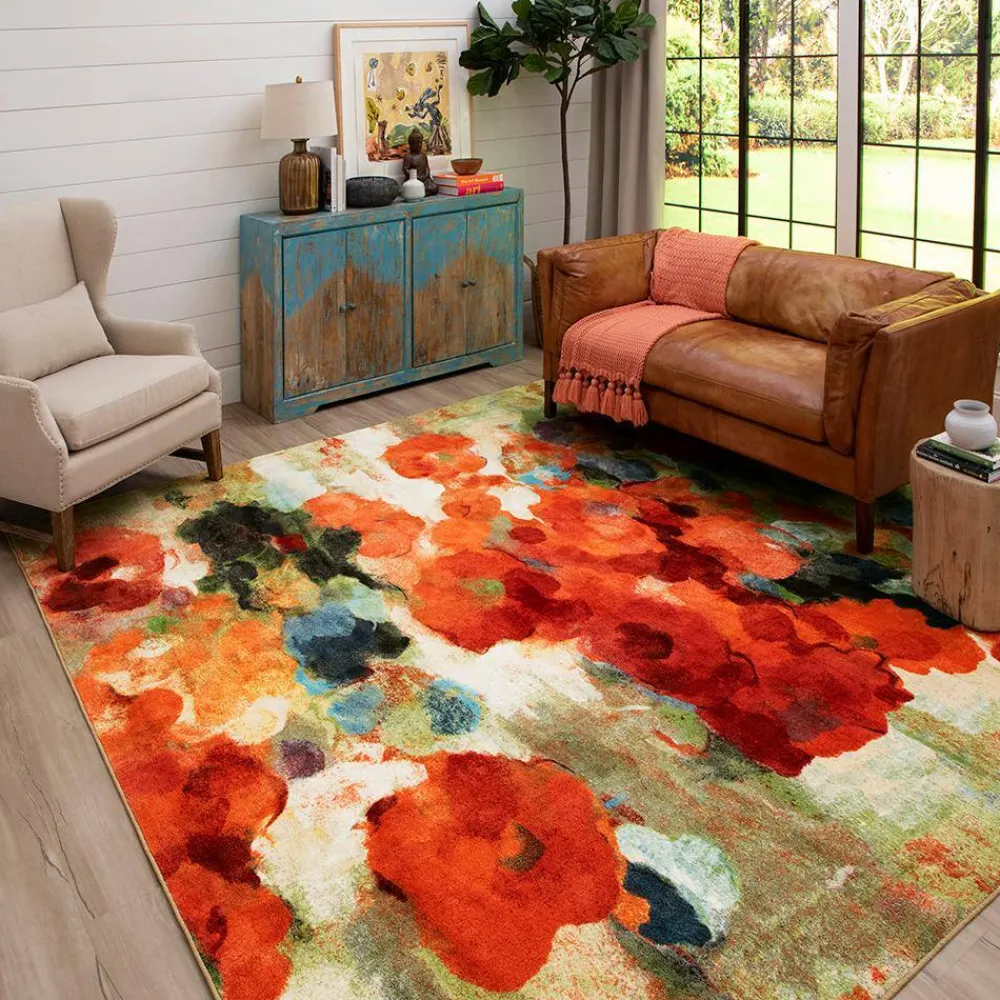 colorful_garden_multi__ft_1.webp Colorful Garden Multi 10 Ft. X 10 Ft. Floral Square Area Rug By Mohawk Home | * Best