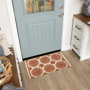Coral Medallion Spice 1 Ft. 8 In. X 2 Ft. 10 In. Medallion Machine Washable Area Rug By Mohawk Home | * Store