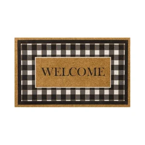Fall Welcome Check Natural 18 In. X 30 In. Faux Coir Doormat By Mohawk Home | * Store