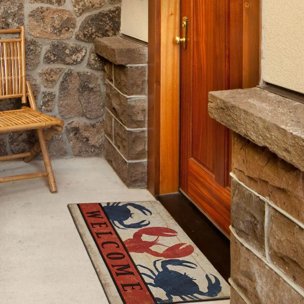 fresh_nautical_welcome__i_1.webp Fresh Nautical Welcome 18 In. X 30 In. Recycled Rubber Door Mat By Mohawk Home | * Best Sale