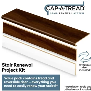 Java Scraped Oak Stair Tread & Reversible Riser Kit 47 In. L X 12-1/8 In. W X 1-11/16 In. T To Cover Stairs 1 In. Thick By Cap A Tread | * Online