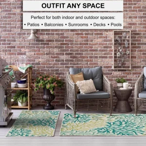 Lagoon Teal 10 Ft. X 13 Ft. Indoor/Outdoor Area Rug By Mohawk Home | * Sale