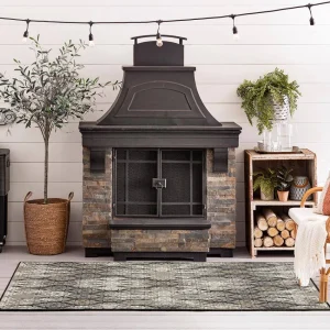 Marbella Dark Grey 5 Ft. 3 In. X 7 Ft. 6 In. Ikat Indoor/Outdoor Area Rug By Mohawk Home | * Sale