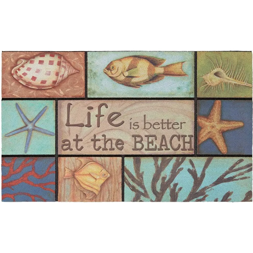patchwork_sand_and_surf___0.webp Patchwork Sand And Surf 18 In. X 30 In. Recycled Rubber Door Mat By Mohawk Home | * Best