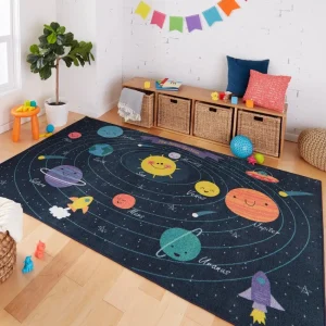 Planet System Blue 8 Ft. X 10 Ft. Themed Area Rug By Mohawk Home | * New