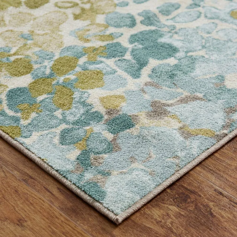 radiance_aqua__ft__in_x___5.webp Radiance Aqua 1 Ft. 8 In. X 6 Ft. Machine Washable Floral Runner Rug By Mohawk Home | * Discount