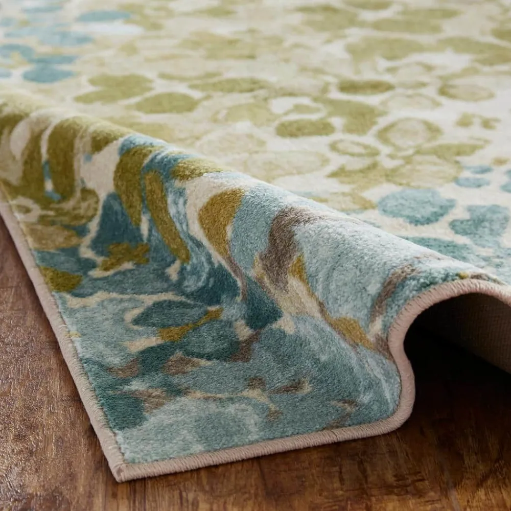 radiance_aqua__ft__in_x___8.webp Radiance Aqua 1 Ft. 8 In. X 6 Ft. Machine Washable Floral Runner Rug By Mohawk Home | * Discount