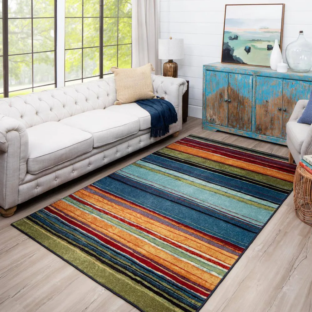 rainbow_multi__ft__in_x___11.webp Rainbow Multi 7 Ft. 6 In. X 10 Ft. Striped Area Rug 3-Piece Set By Mohawk Home | * New