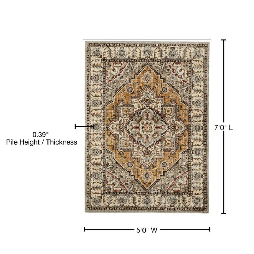 rene_beige__ft_x__ft_orie_8.webp Rene Beige 5 Ft. X 7 Ft. Oriental Area Rug By Mohawk Home | * Online