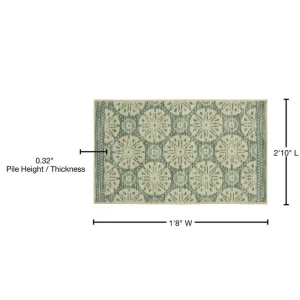 Sand Dollar Aqua 1 Ft. 8 In. X 2 Ft. 10 In. Medallion Machine Washable Area Rug By Mohawk Home | * Shop