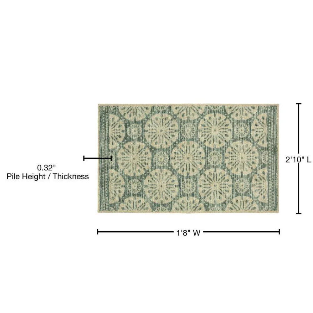 sand_dollar_aqua__ft__in__6.webp Sand Dollar Aqua 1 Ft. 8 In. X 2 Ft. 10 In. Medallion Machine Washable Area Rug By Mohawk Home | * Shop