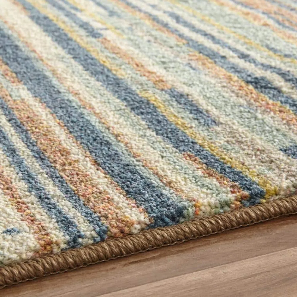 santos_blue__ft_x__ft_str_2.webp Santos Blue 8 Ft. X 10 Ft. Striped Area Rug By Mohawk Home | * Best