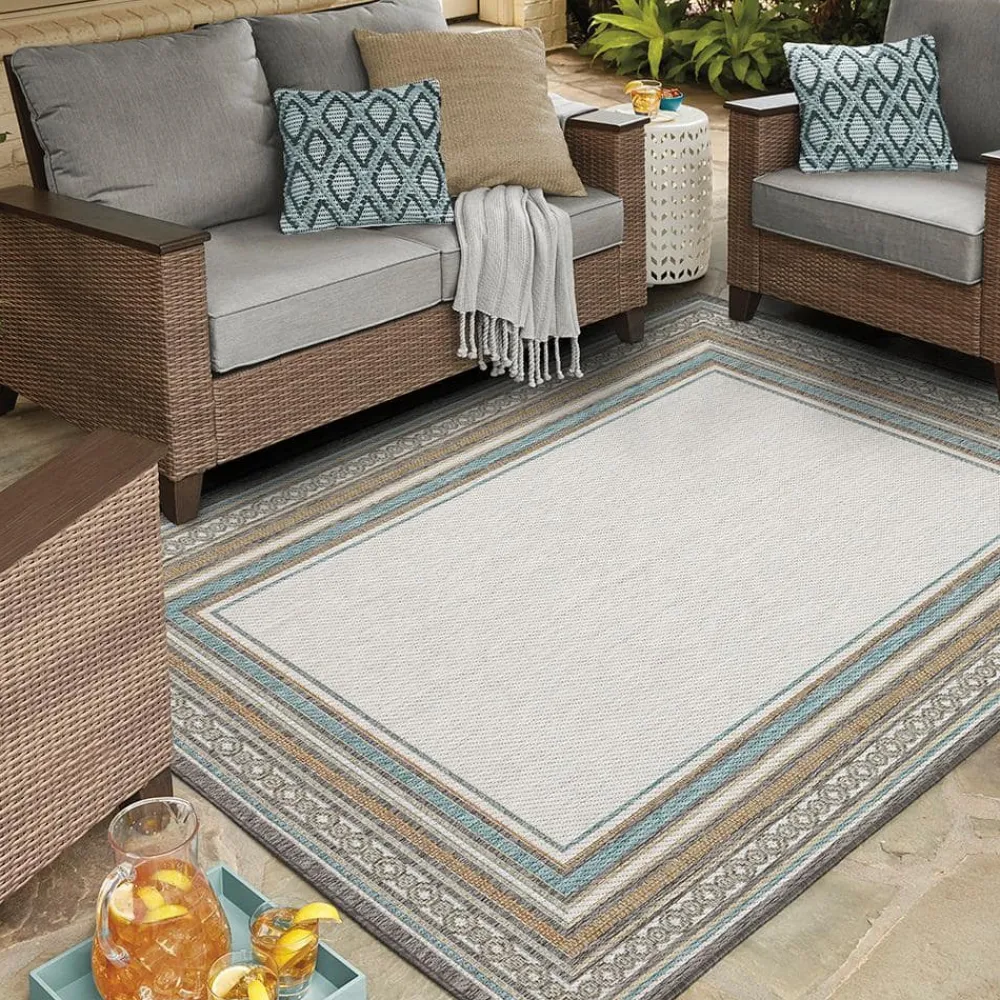 seaside_border_light_grey_1.webp Seaside Border Light Grey 8 Ft. X 10 Ft. Geometric Indoor/Outdoor Area Rug By Mohawk Home | * Clearance