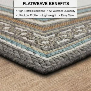 Seaside Border Light Grey 8 Ft. X 10 Ft. Geometric Indoor/Outdoor Area Rug By Mohawk Home | * Clearance