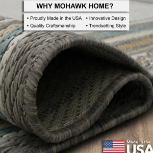 Seaside Border Light Grey 8 Ft. X 10 Ft. Geometric Indoor/Outdoor Area Rug By Mohawk Home | * Clearance