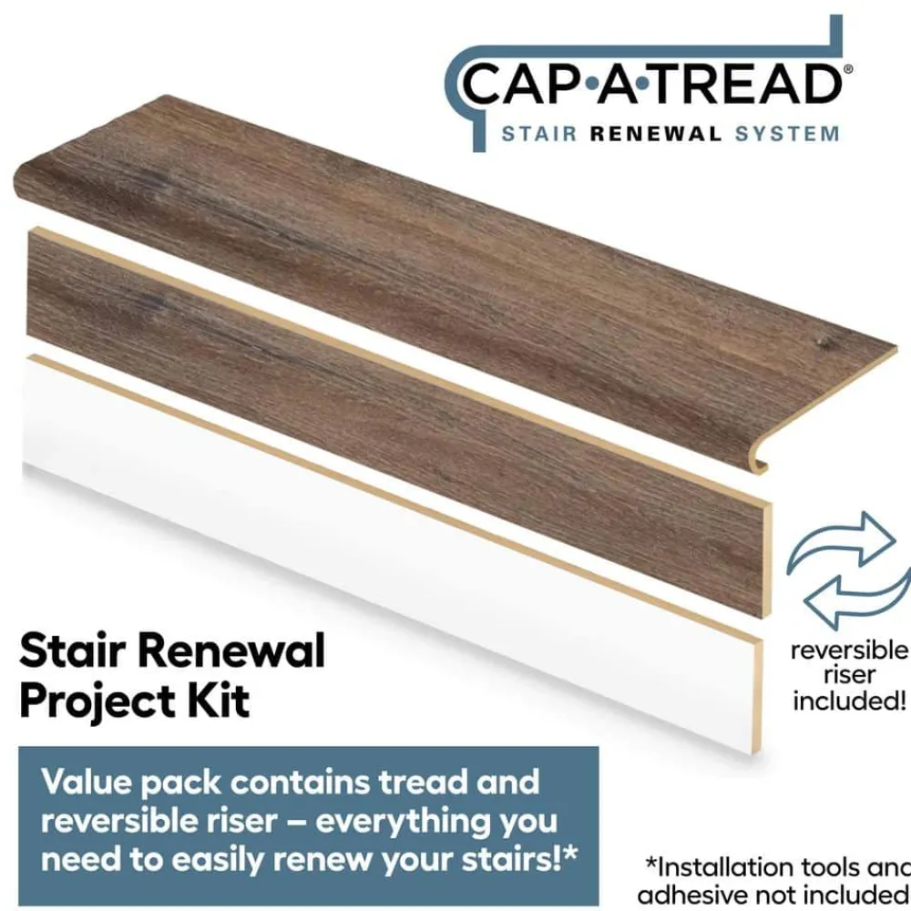 seed_lake_hickory_vinyl_o_1.webp Seed Lake Hickory Vinyl Overlay Stair Tread And Reversible Riser Kit 47 In. L X 12-1/8 In. W X 1-11/16 In. T By Cap A Tread | * Clearance