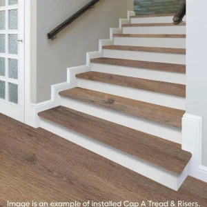 Seed Lake Hickory Vinyl Overlay Stair Tread And Reversible Riser Kit 47 In. L X 12-1/8 In. W X 1-11/16 In. T By Cap A Tread | * Clearance