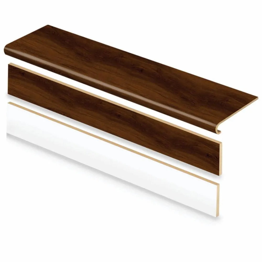 shadow_hickory_stair_trea_0.webp Shadow Hickory Stair Tread And Reversible Riser Kit 47 In. L X 12-1/8 In. W X 1-11/16 In. T To Cover Stairs 1 In. Thick By Cap A Tread | * Shop