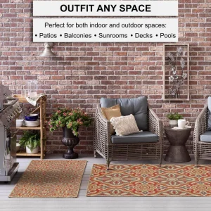 Sorrento Rust 10 Ft. X 13 Ft. Geometric Indoor/Outdoor Area Rug By Mohawk Home | * Outlet