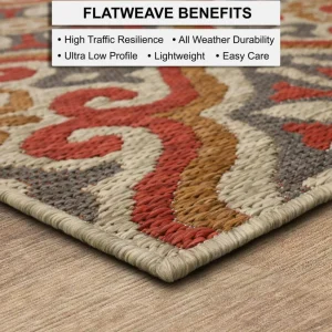 Sorrento Rust 10 Ft. X 13 Ft. Geometric Indoor/Outdoor Area Rug By Mohawk Home | * Outlet