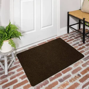 Striped Utility Mat Brown Indoor/Outdoor 18 In. X 30 In. Utility Door Mat By Mohawk Home | * Sale