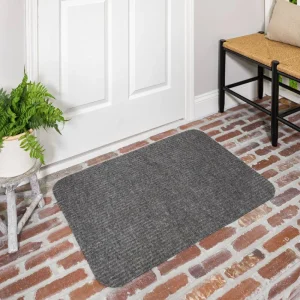 Striped Utility Mat Grey Indoor/Outdoor 36 In. X 48 In. Utility Door Mat By Mohawk Home | * Best Sale