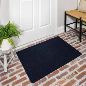 Striped Utility Mat Indigo Indoor/Outdoor 24 In. X 72 In. Utility Door Mat By Mohawk Home | * Best