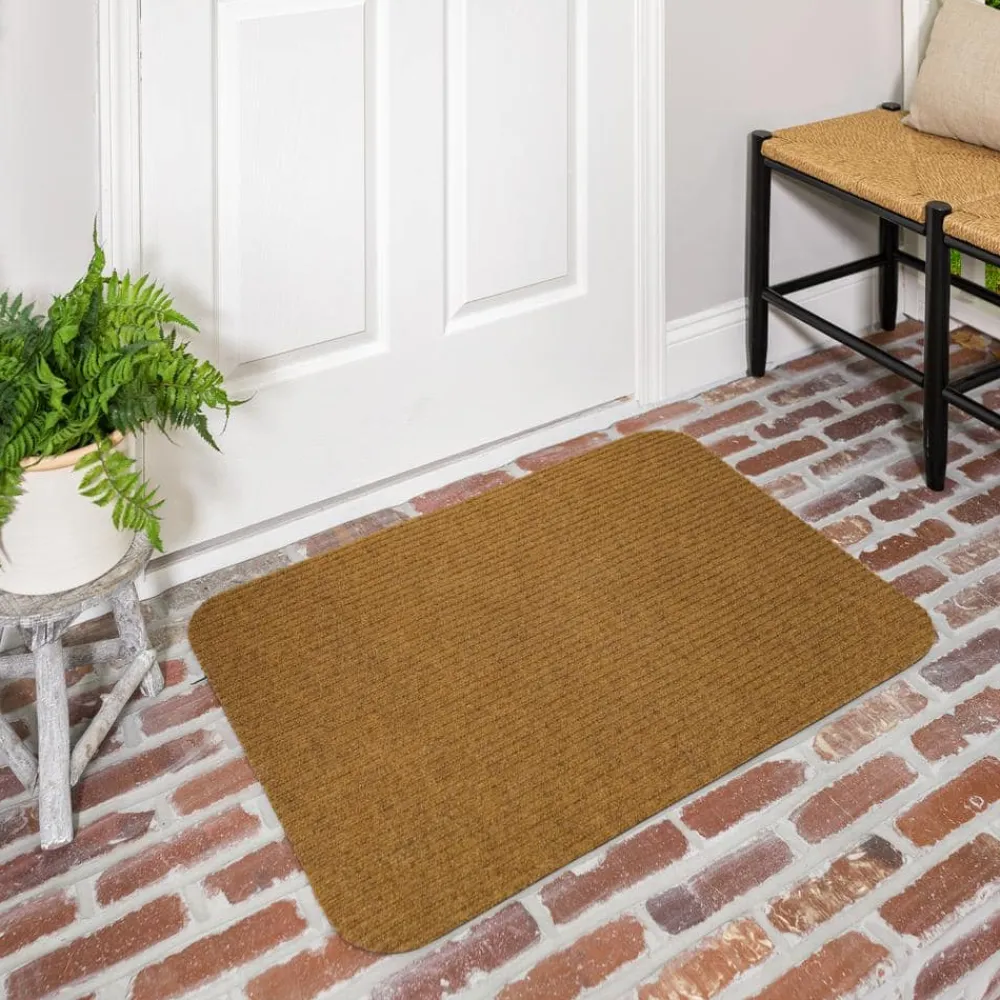 striped_utility_mat_tan_i_1-1.webp Striped Utility Mat Tan Indoor/Outdoor 24 In. X 72 In. Utility Door Mat By Mohawk Home | * Best Sale