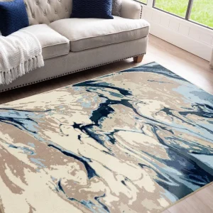Swirls Blue 7 Ft. 6 In. X 10 Ft. Indoor Area Rug By Mohawk Home | * Store