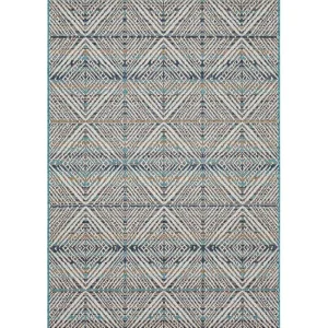 Tahoe Quilt Blue 8 Ft. X 10 Ft. Geometric Indoor/Outdoor Area Rug By Mohawk Home | * Best Sale