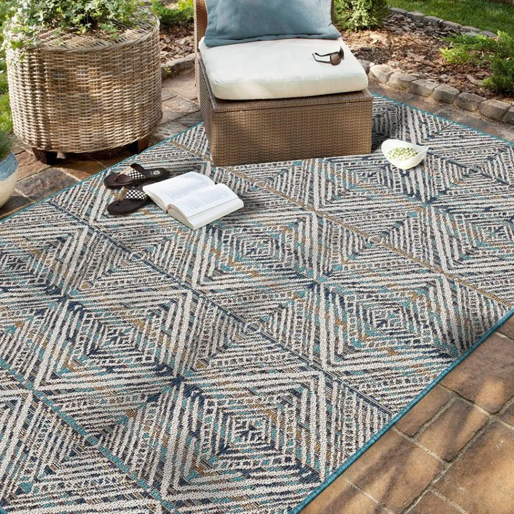 tahoe_quilt_blue__ft_x__f_1.webp Tahoe Quilt Blue 8 Ft. X 10 Ft. Geometric Indoor/Outdoor Area Rug By Mohawk Home | * Best Sale