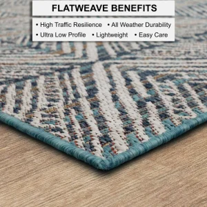 Tahoe Quilt Blue 8 Ft. X 10 Ft. Geometric Indoor/Outdoor Area Rug By Mohawk Home | * Best Sale