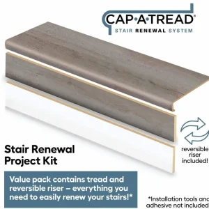 Turin Gris Stair Tread And Reversible Riser Kit 47 In. L X 12-1/8 In. W X 2-3/16 In. T By Cap A Tread | * Discount