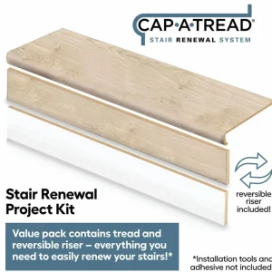 Vale View Oak Stair Tread & Reversible Riser Kit 47 In. L X 12-1/8 In. W X 2-3/16 In. T For Stairs 1-1/8″ To 1-3/4″ T By Cap A Tread | * Outlet