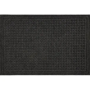Waffle Grid Impression Onyx 36 In. X 48 In. Recycled Rubber Indoor/Outdoor Door Mat By Mohawk Home | * Discount