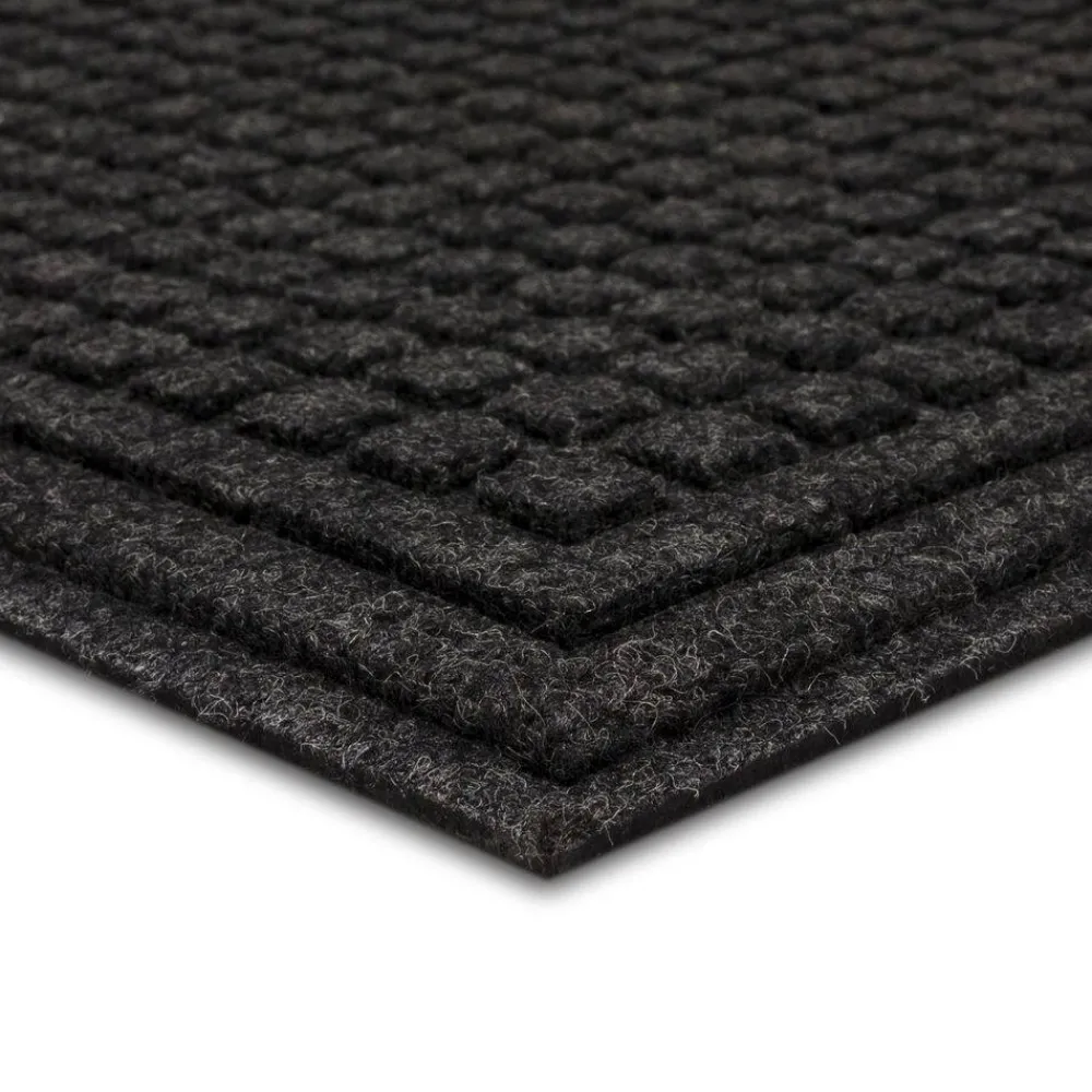 waffle_grid_impression_on_3-1.webp Waffle Grid Impression Onyx 24 In. X 36 In. Recycled Rubber Indoor/Outdoor Door Mat By Mohawk Home | * Flash Sale