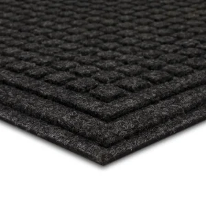 Waffle Grid Impression Onyx 36 In. X 48 In. Recycled Rubber Indoor/Outdoor Door Mat By Mohawk Home | * Discount