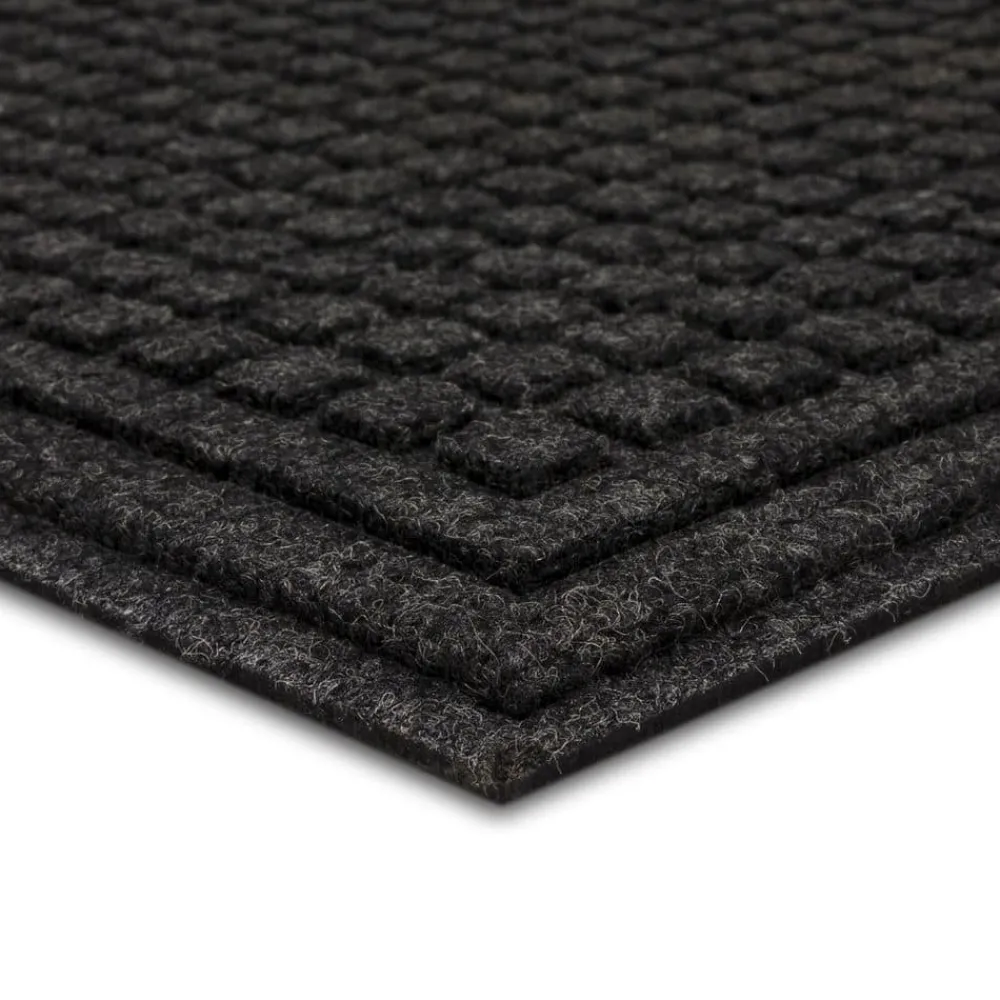 waffle_grid_impression_on_3-2.webp Waffle Grid Impression Onyx 36 In. X 48 In. Recycled Rubber Indoor/Outdoor Door Mat By Mohawk Home | * Discount